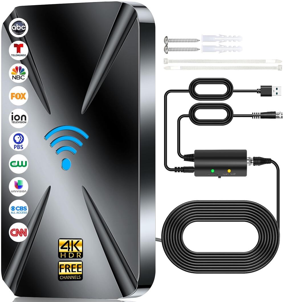 2026 Indoor TV Antenna, Long Range TV Antenna For Smart TV -38FT Coax Cable